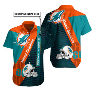 Miami Dolphins Personalized Button Shirt BB859