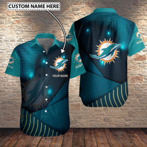 Miami Dolphins Personalized Button Shirt BG990