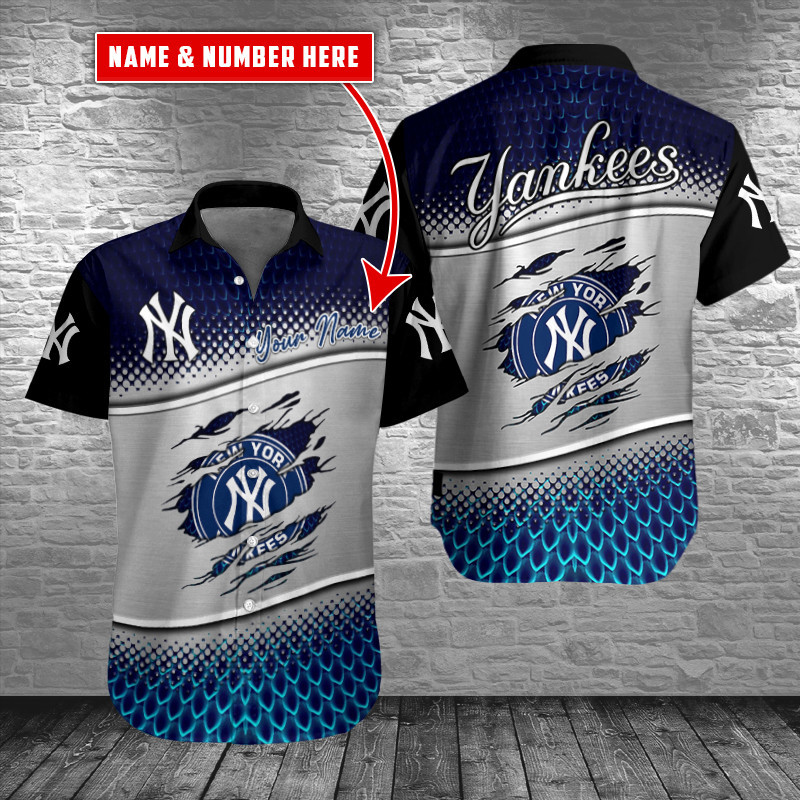 New York Yankees Personalized Button Shirt BG794