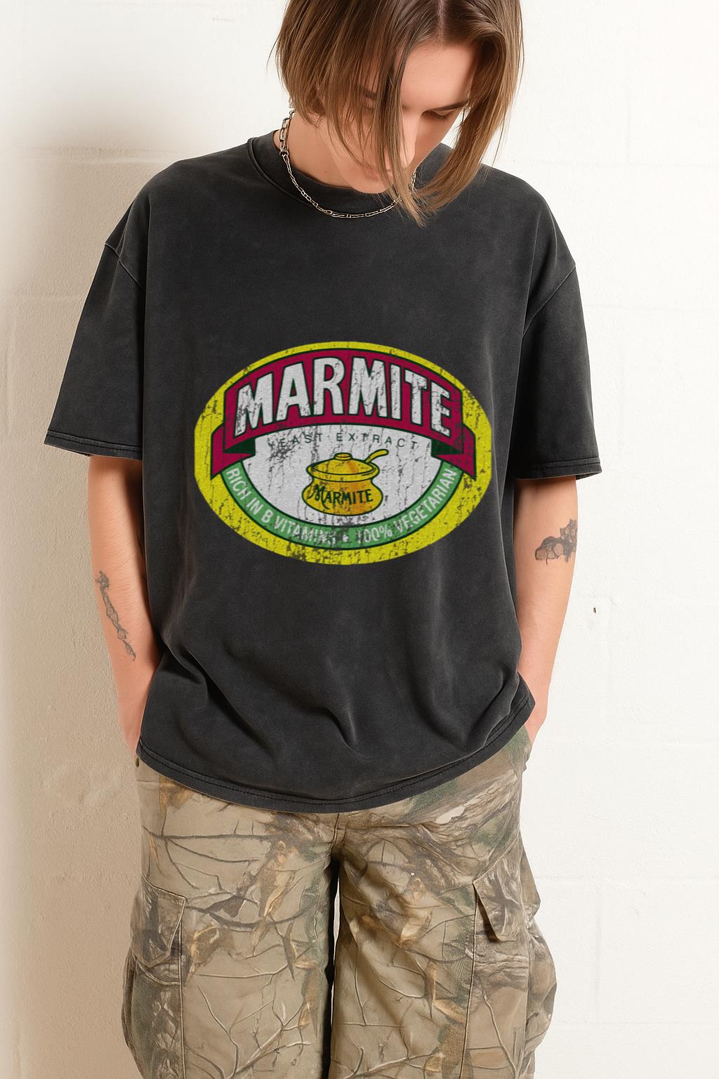 Marmite Logo T-Shirt | British Food Fan Tee | Yeast Extract Top