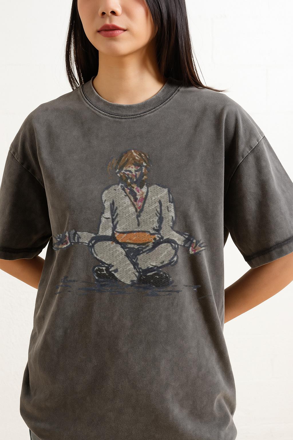 Stillness Meditation T-Shirt | Peaceful Yoga & Spiritual Art - Image 2
