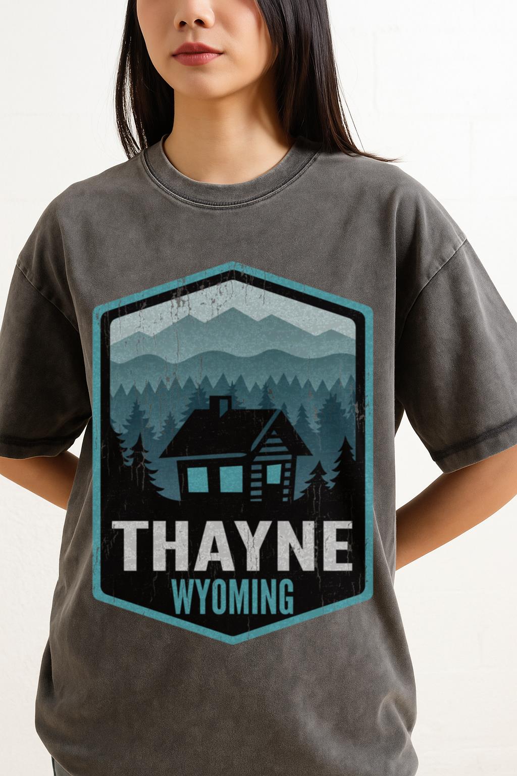 Thayne Wyoming Mountain Cabin Tee | Rustic Nature Lover Shirt - Image 2