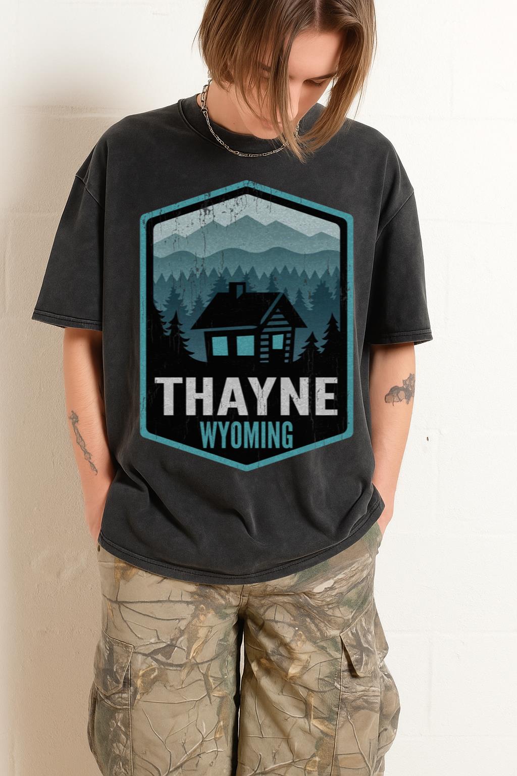 Thayne Wyoming Mountain Cabin Tee | Rustic Nature Lover Shirt
