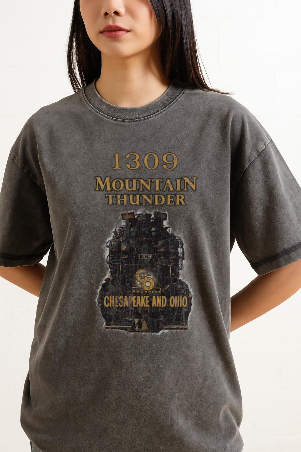 Vintage C&O 1309 Train T-Shirt | Railroad Locomotive Tee - Image 2