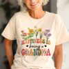 Custom Flower Happiness Is Being A Grandma - Gift For Grandma T-Shirt