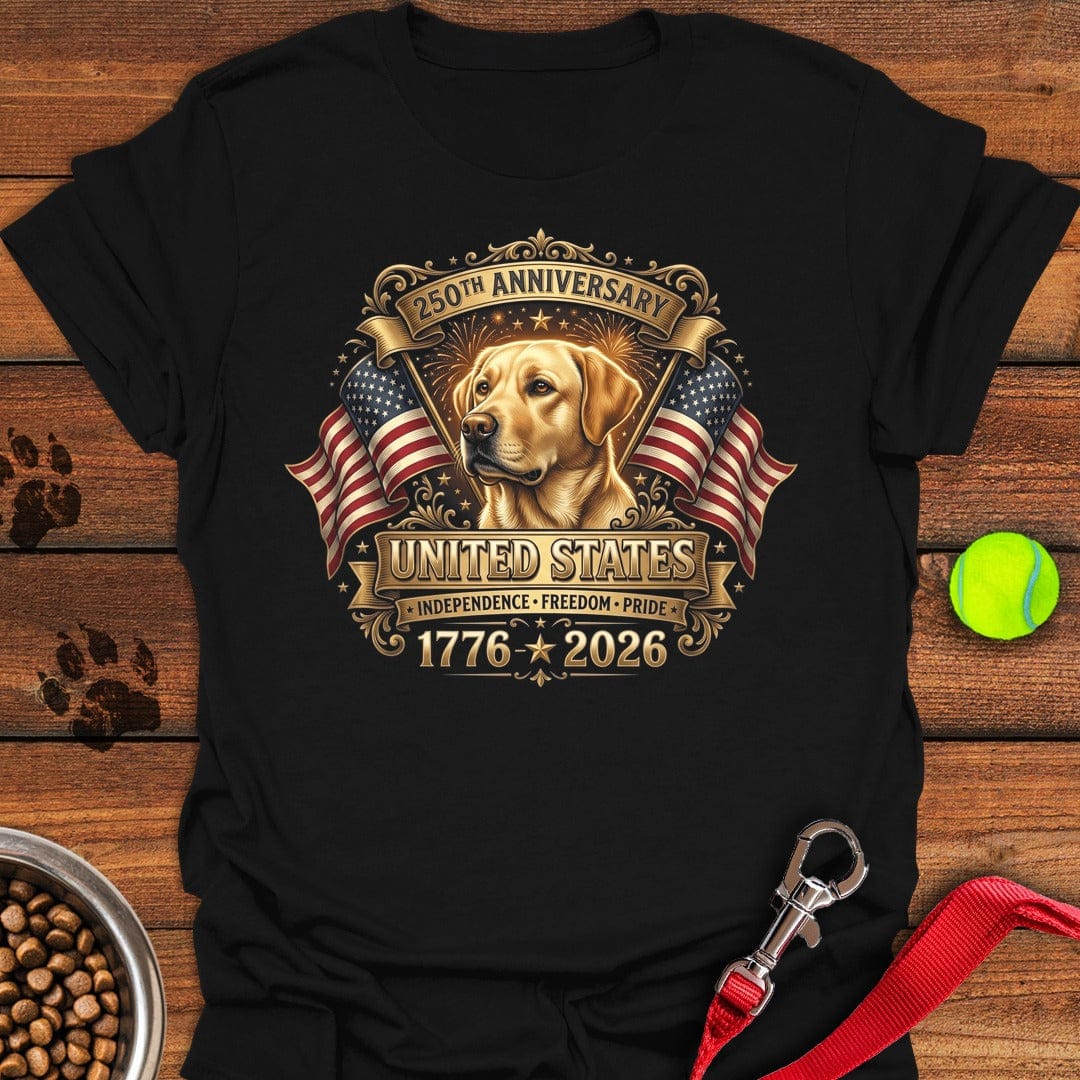 250 Years USA Yellow Lab T-Shirt Fancy Dog Clothes Mothers Day Gift Ideas Last Minute