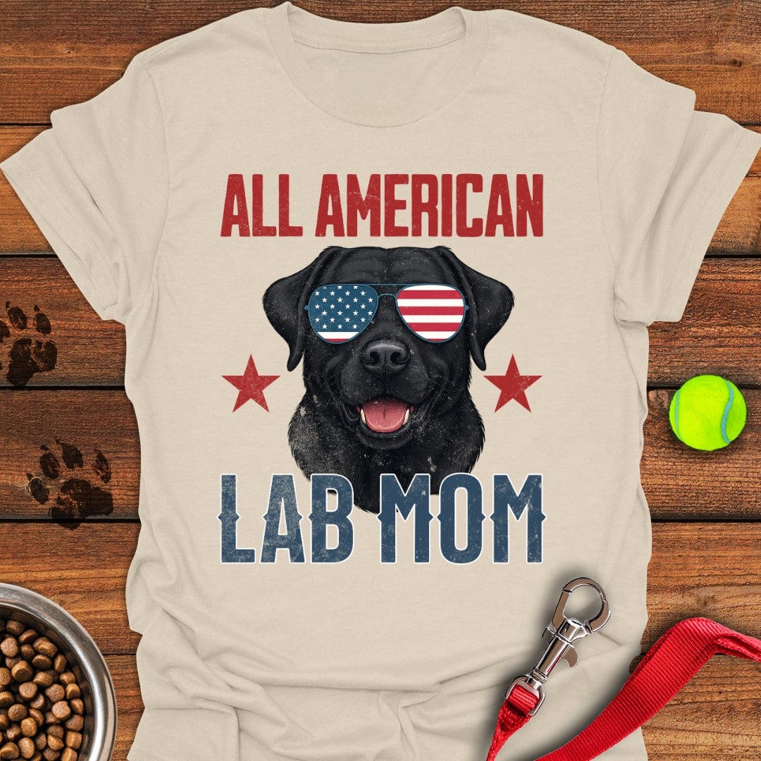 All American Black Lab Mom T-Shirt Classic Dog Clothing Good Mother's Day Gifts For Mom