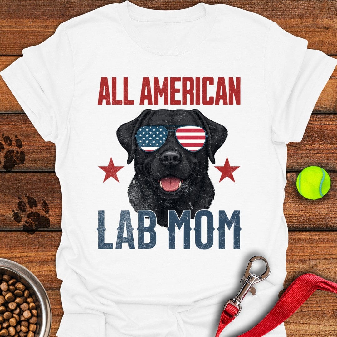 All American Black Lab Mom T-Shirt Classic Dog Clothing Good Mother's Day Gifts For Mom