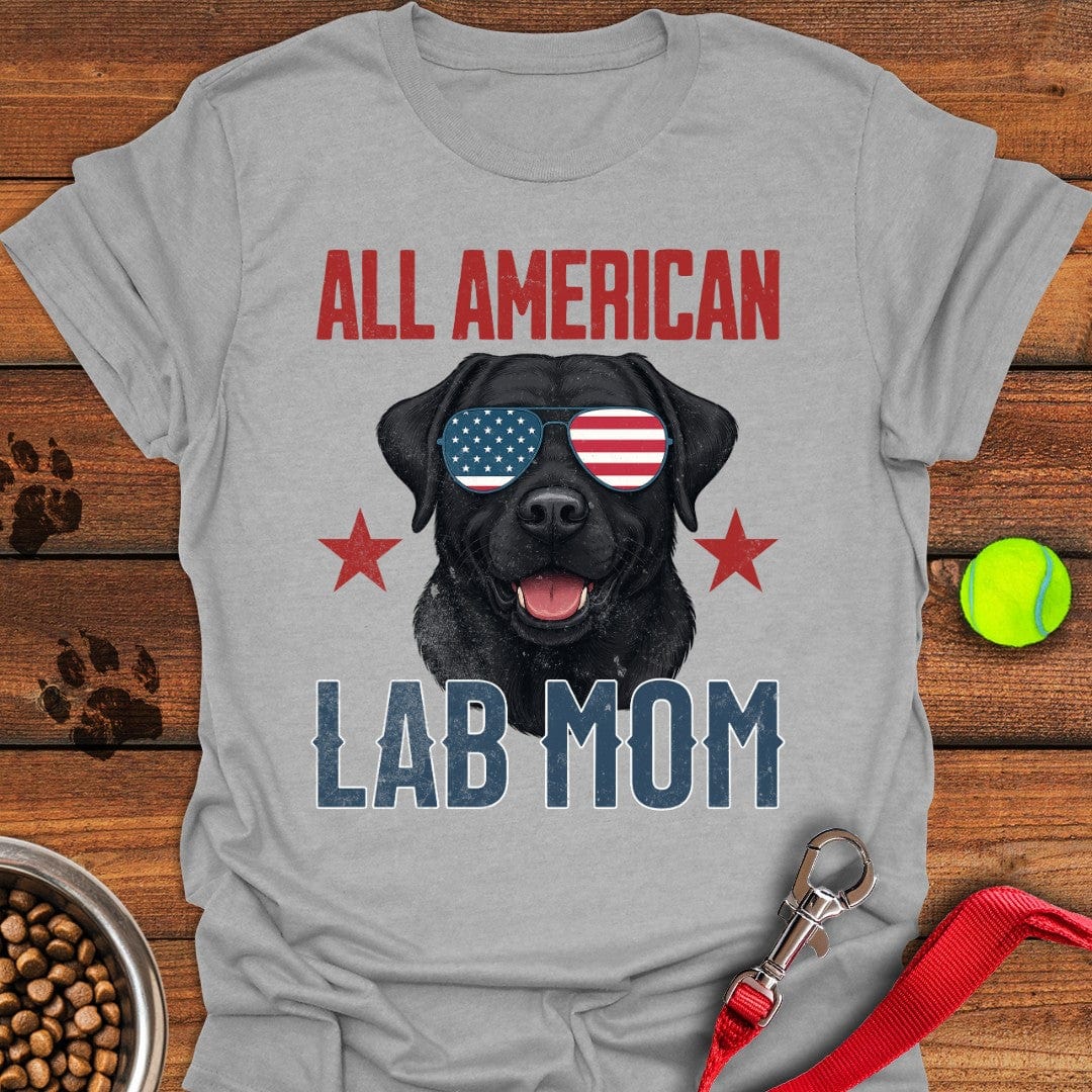 All American Black Lab Mom T-Shirt Classic Dog Clothing Good Mother's Day Gifts For Mom