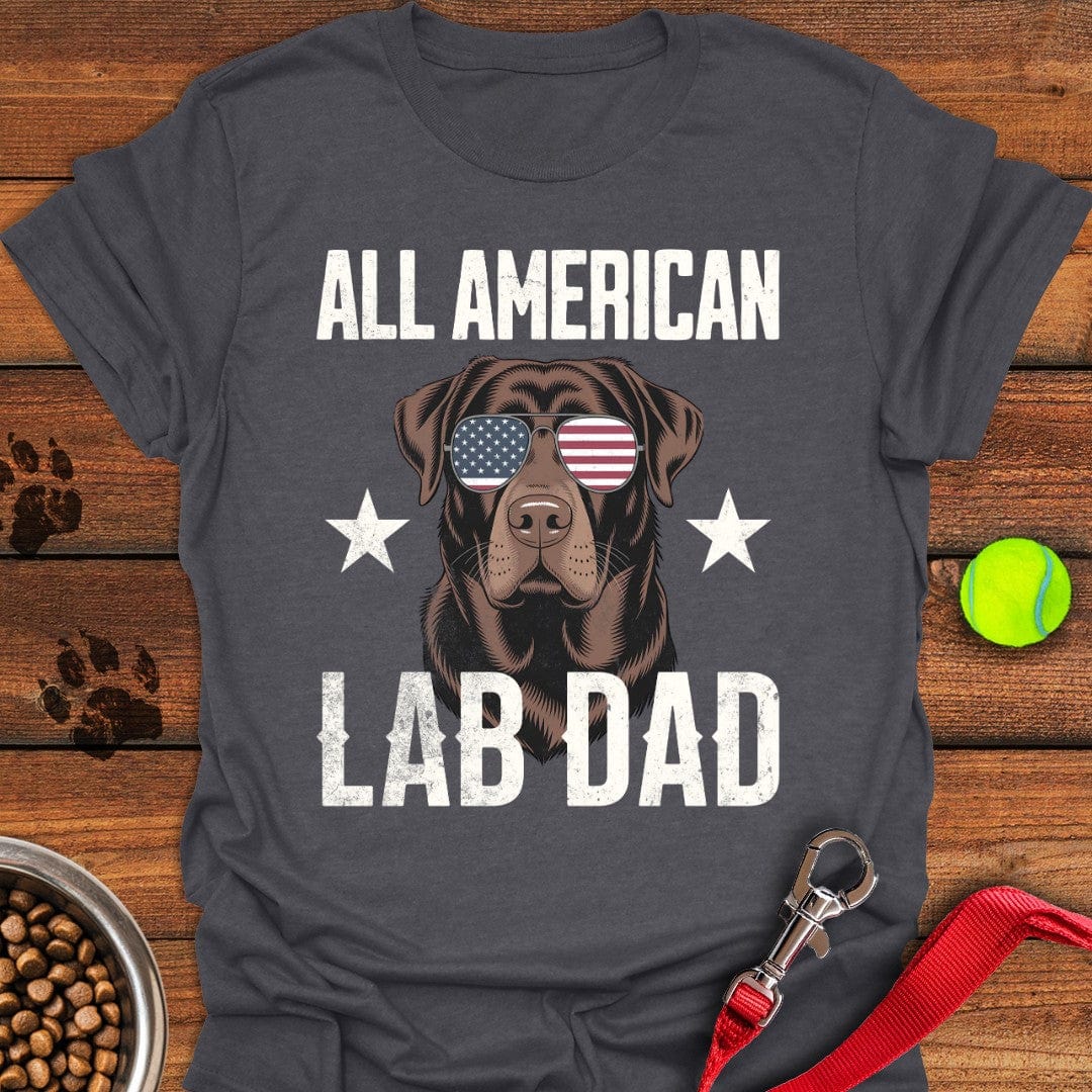 All American Chocolate Lab Dad T-Shirt Cute Dog Clothing Great Mother's Day Gifts For Mom
