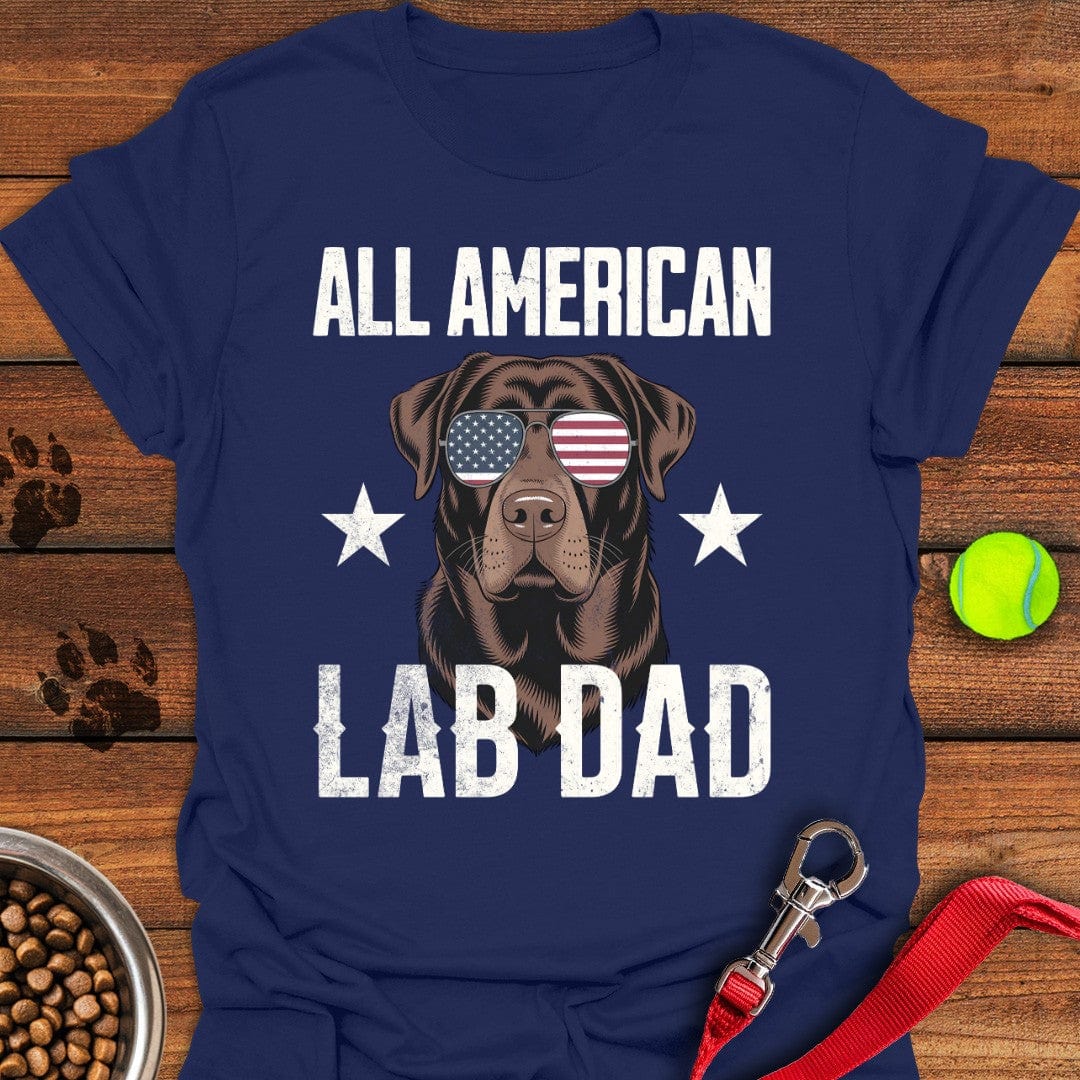 All American Chocolate Lab Dad T-Shirt Cute Dog Clothing Great Mother's Day Gifts For Mom