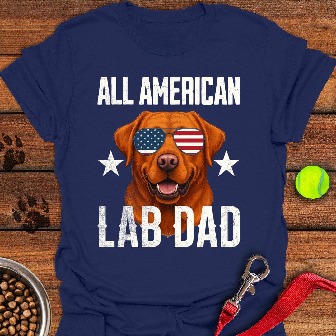 All American Fox Red Lab Dad T-Shirt Sweet Dog Apparel Good Gifts Dog Lovers
