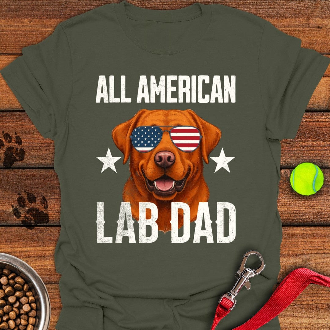 All American Fox Red Lab Dad T-Shirt Sweet Dog Apparel Good Gifts Dog Lovers