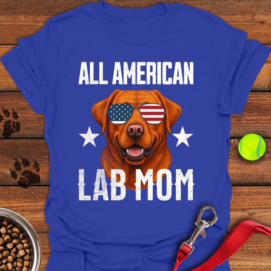 All American Fox Red Lab Mom T-Shirt Brave Dog Clothes Gifts For Dog Lovers