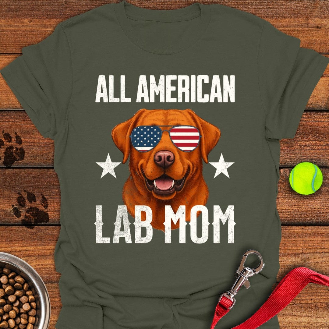 All American Fox Red Lab Mom T-Shirt Brave Dog Clothes Gifts For Dog Lovers