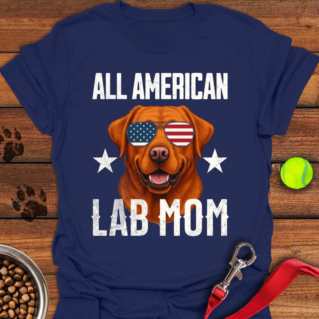 All American Fox Red Lab Mom T-Shirt Brave Dog Clothes Gifts For Dog Lovers