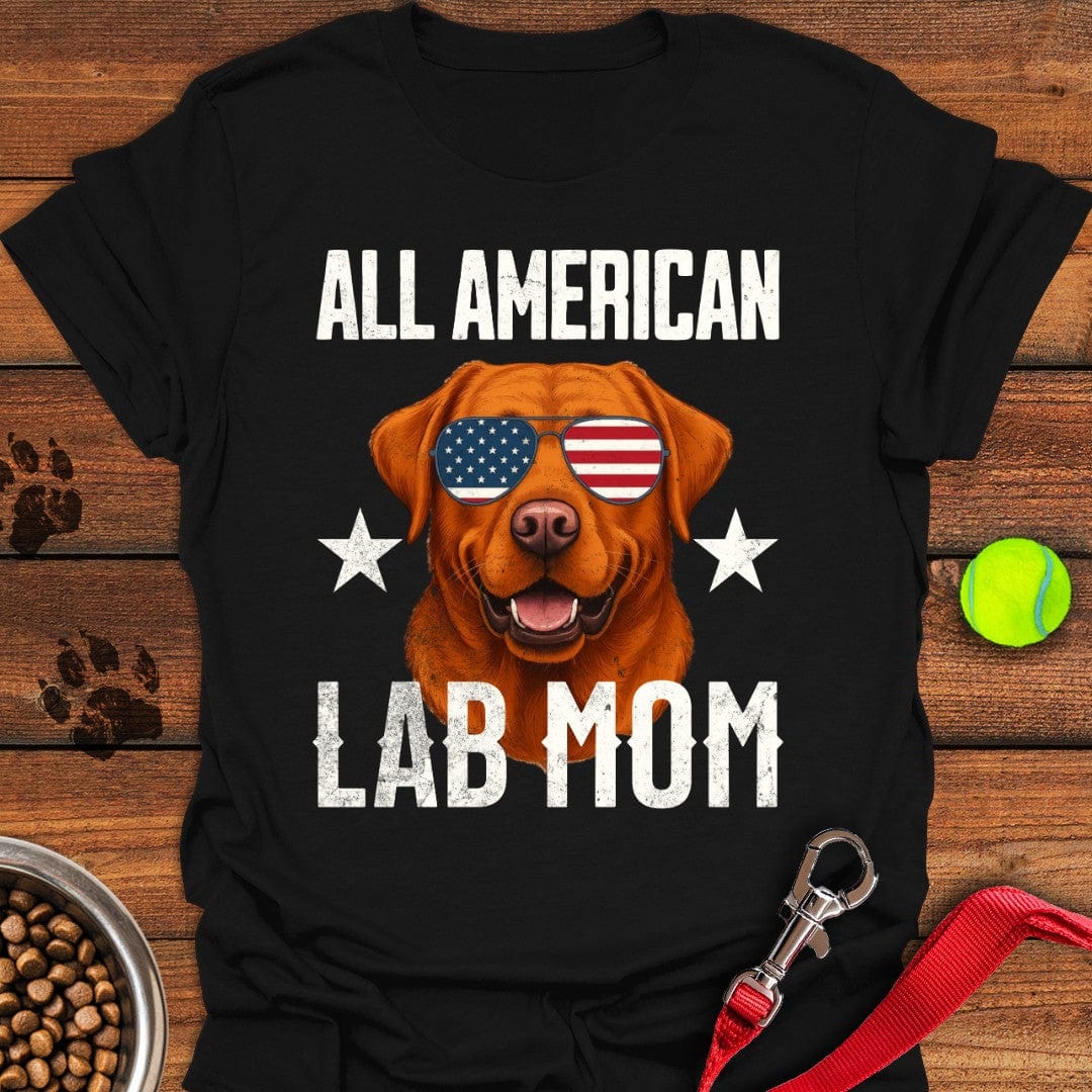 All American Fox Red Lab Mom T-Shirt Brave Dog Clothes Gifts For Dog Lovers
