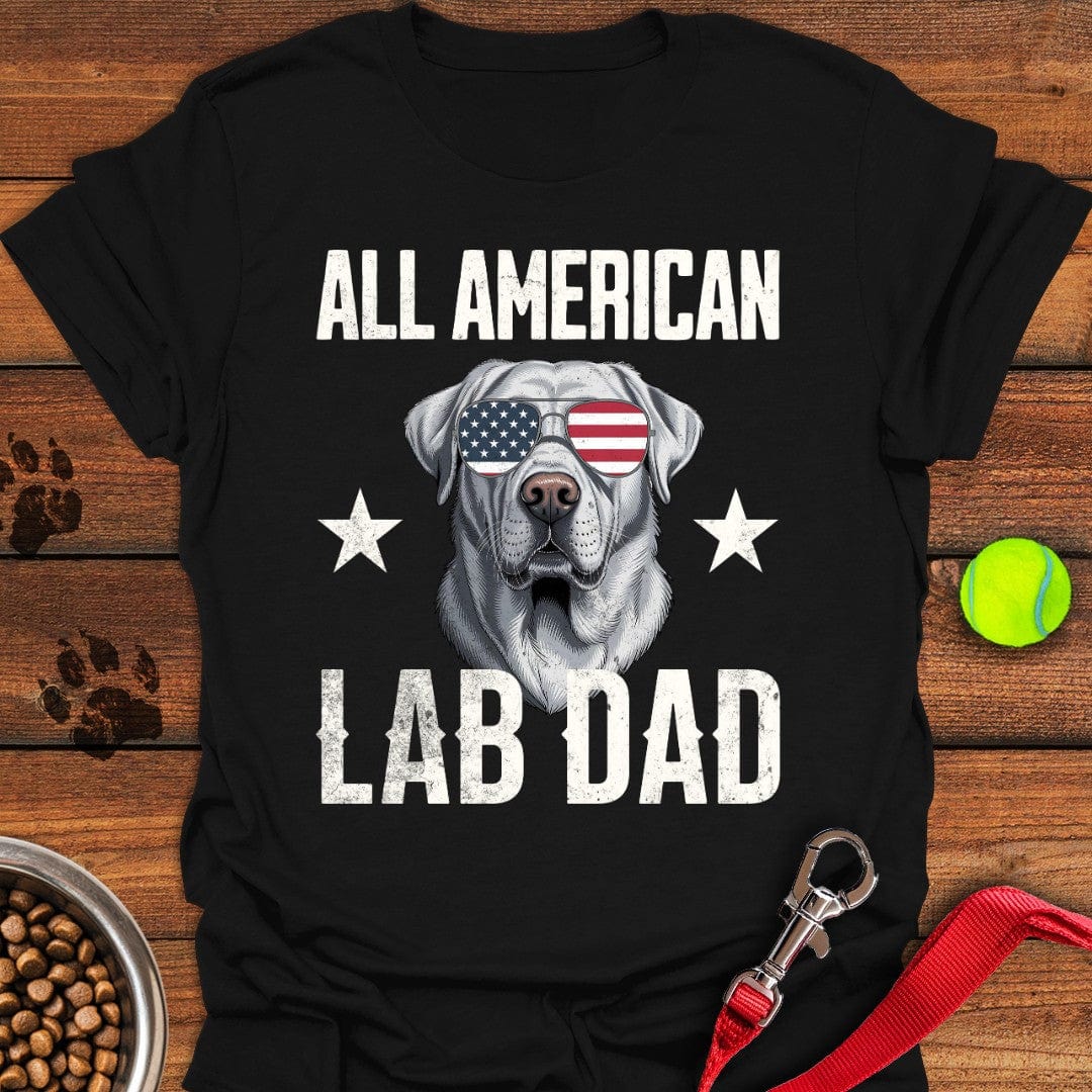 All American Silver Lab Dad T-Shirt Proud Dog Clothing Gifts For Someone Who Loves Their Dog