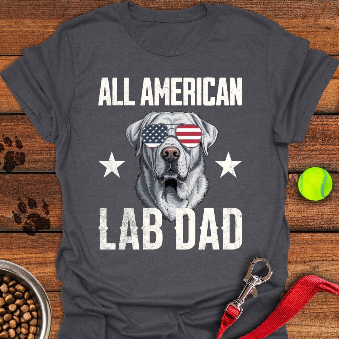 All American Silver Lab Dad T-Shirt Proud Dog Clothing Gifts For Someone Who Loves Their Dog