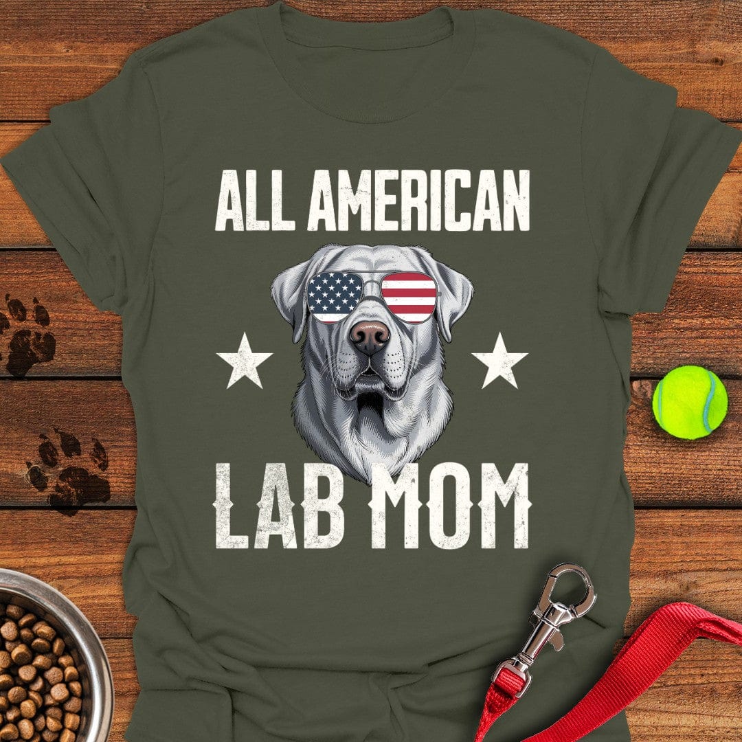 All American Silver Lab Mom T-Shirt Sassy Dog Apparel Presents For Dog Lovers