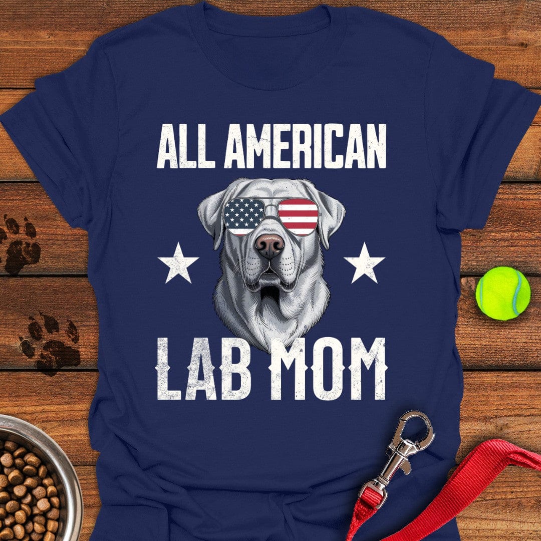 All American Silver Lab Mom T-Shirt Sassy Dog Apparel Presents For Dog Lovers