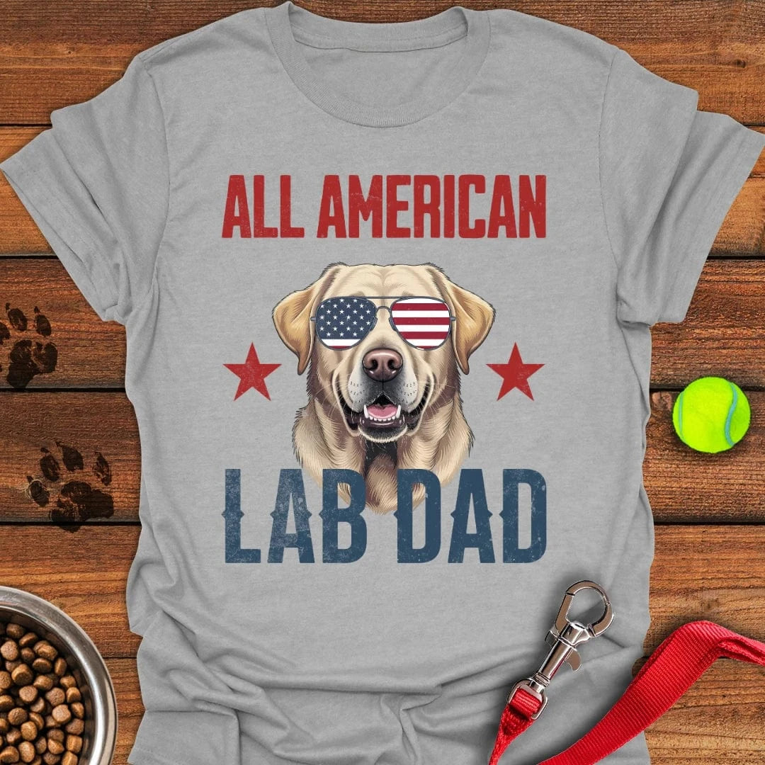 All American Yellow Lab Dad T-Shirt Fancy Dog Clothes Gift For Dog Lover
