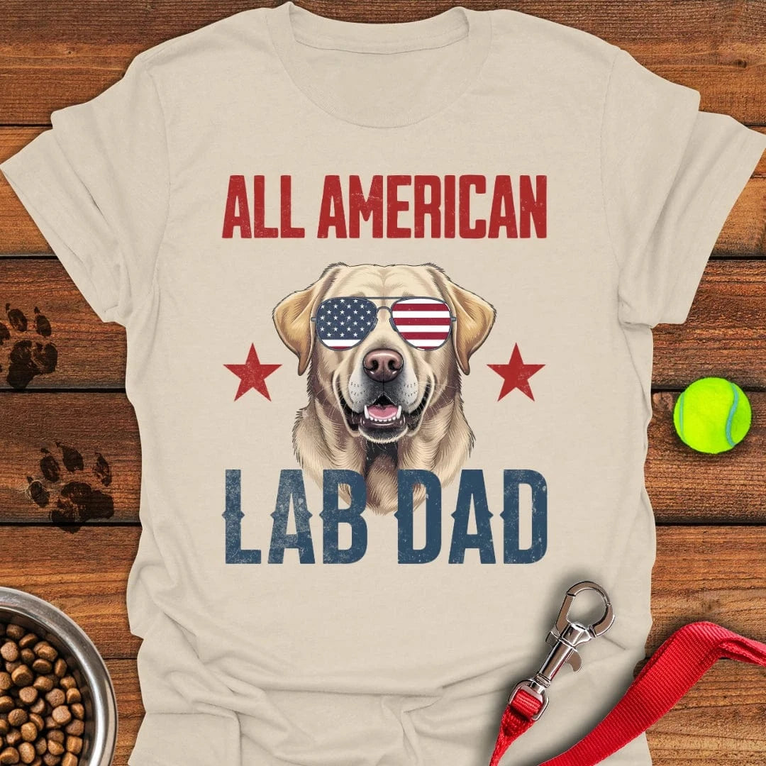 All American Yellow Lab Dad T-Shirt Fancy Dog Clothes Gift For Dog Lover