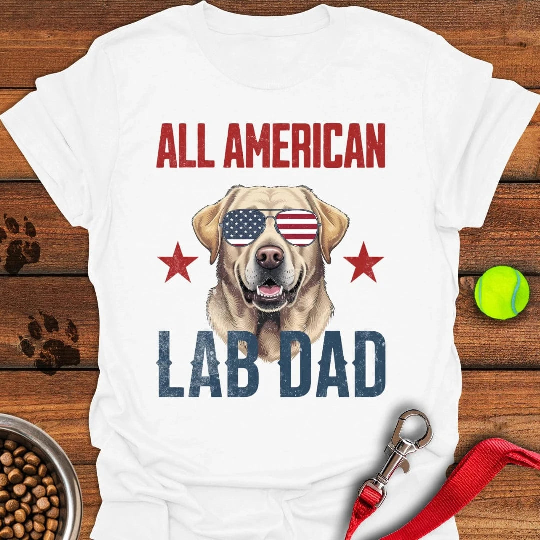 All American Yellow Lab Dad T-Shirt Fancy Dog Clothes Gift For Dog Lover