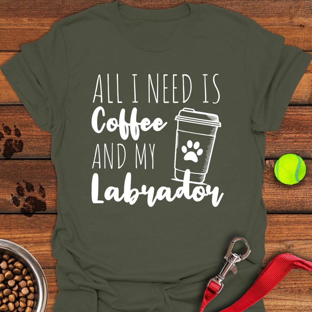 All I Need Is Coffee and My Labrador T-Shirt Wild Dog Clothes Mother Daughter Gifts