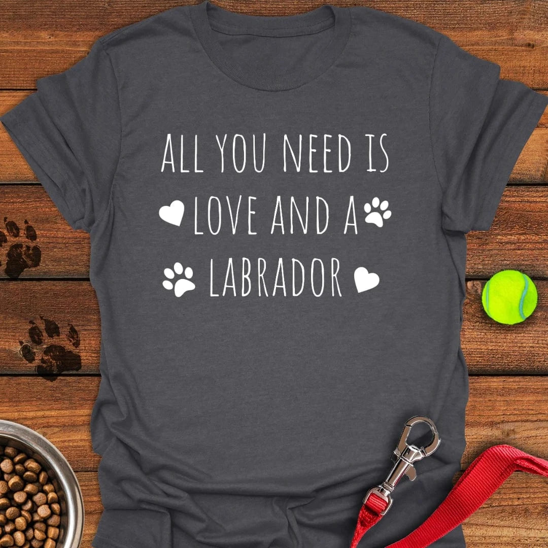All You Need Is a Labrador T-Shirt Energetic Dog Clothing Gifts For People With Dogs