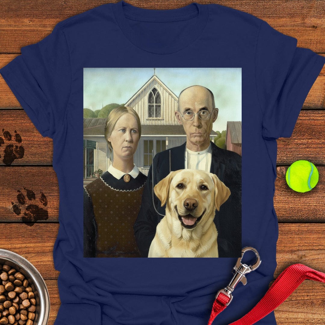 American Gothic Labrador T-Shirt Sweet Dog Apparel Perfect Gift For Dog Lovers