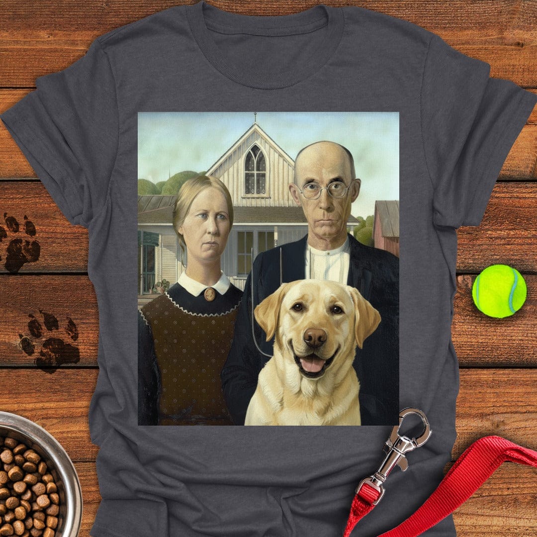 American Gothic Labrador T-Shirt Sweet Dog Apparel Perfect Gift For Dog Lovers