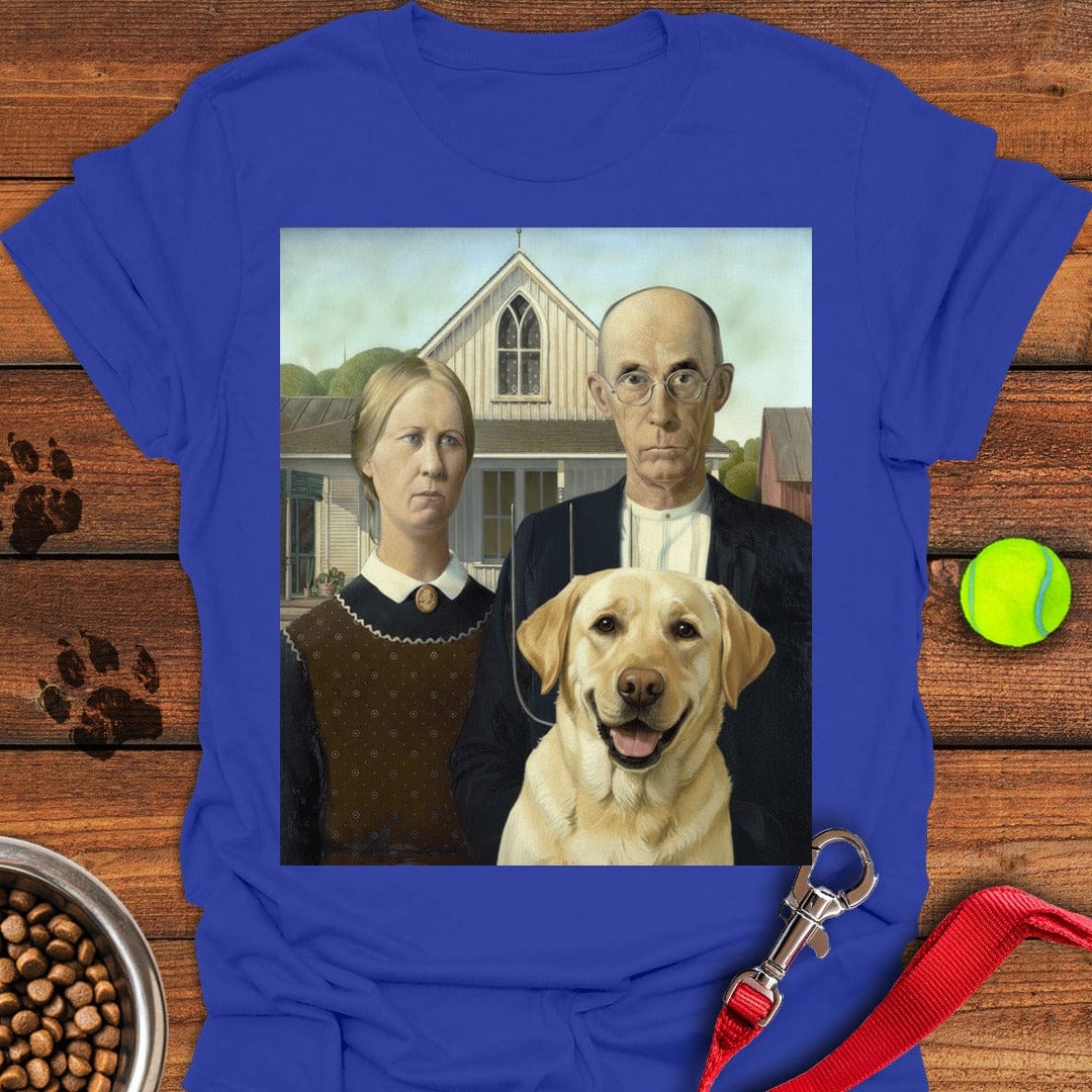 American Gothic Labrador T-Shirt Sweet Dog Apparel Perfect Gift For Dog Lovers
