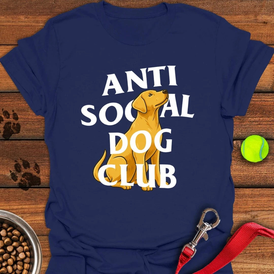 Anti Social Dog Club Labrador T-Shirt Fancy Dog Clothes Simple Father's Day Gift Ideas