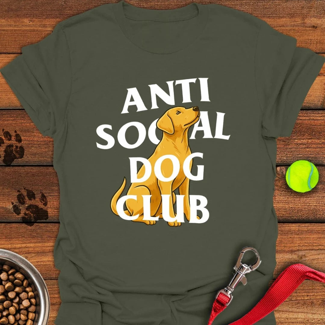 Anti Social Dog Club Labrador T-Shirt Fancy Dog Clothes Simple Father's Day Gift Ideas
