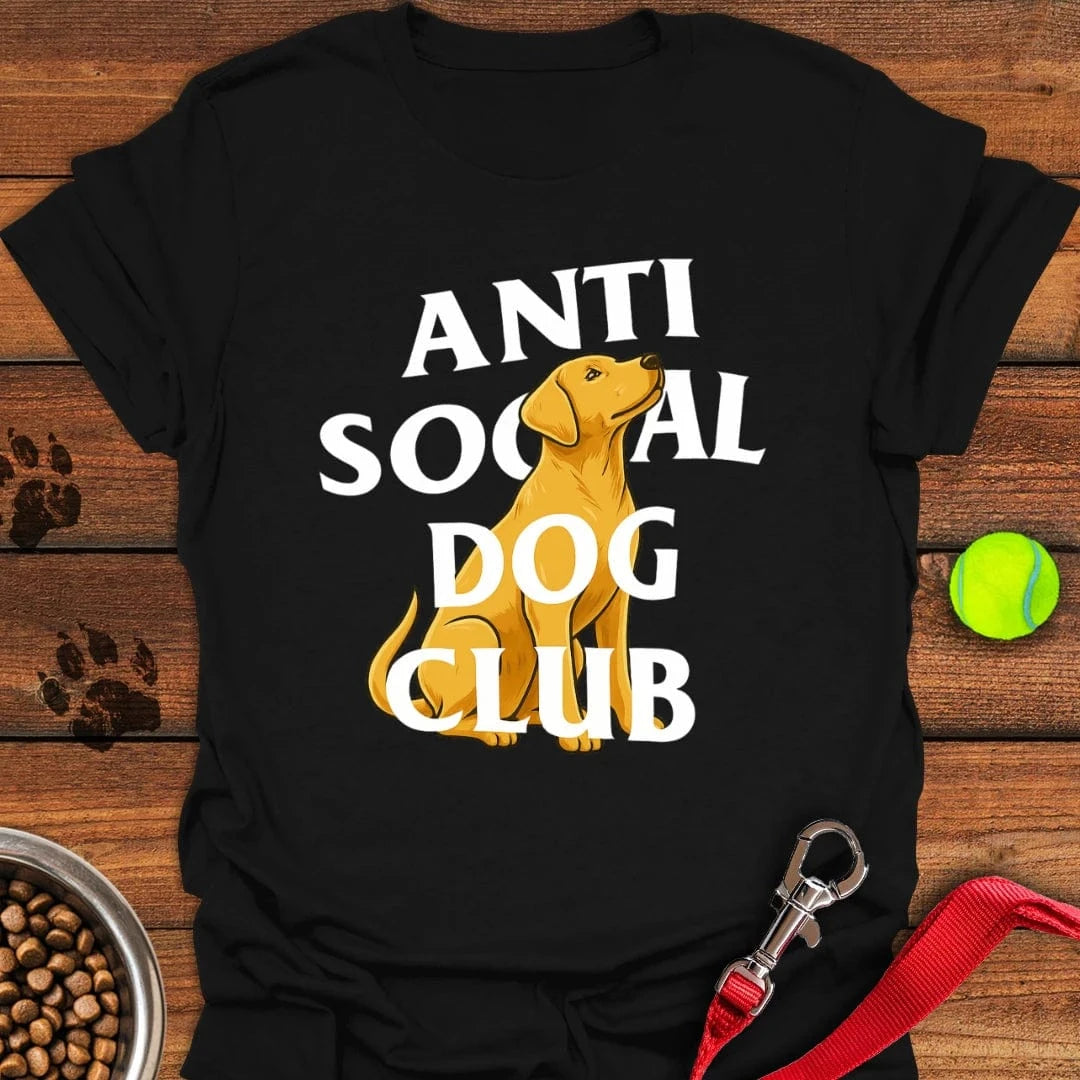 Anti Social Dog Club Labrador T-Shirt Fancy Dog Clothes Simple Father's Day Gift Ideas