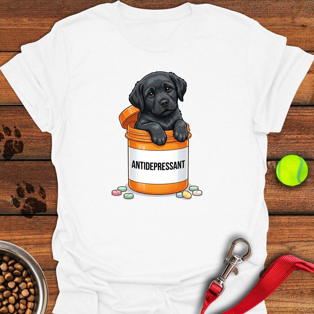 Antidepressant Black Lab T-Shirt Lazy Dog Apparel Awesome Dog Lover Gifts