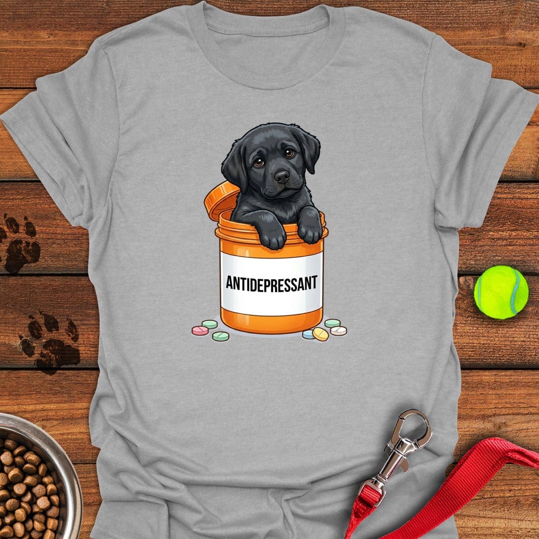 Antidepressant Black Lab T-Shirt Lazy Dog Apparel Awesome Dog Lover Gifts