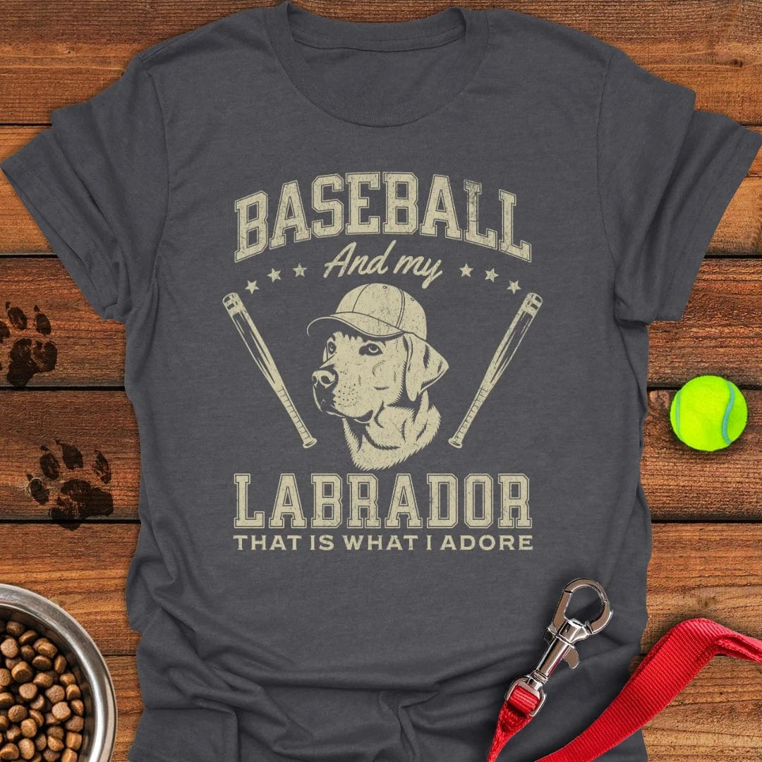 Baseball & my Labrador T-Shirt Loyal Dog Clothing Father Daughter Gifts