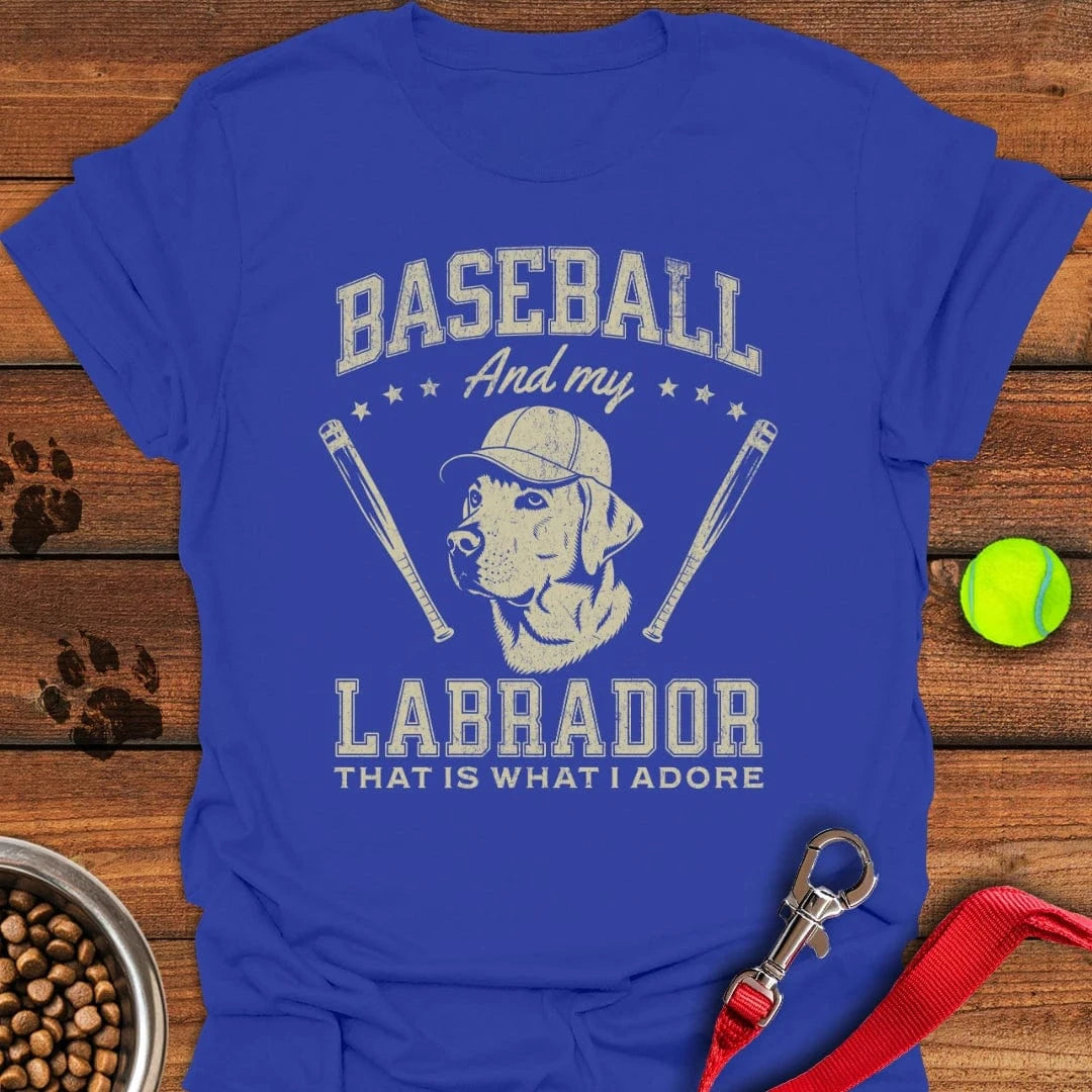 Baseball & my Labrador T-Shirt Loyal Dog Clothing Father Daughter Gifts