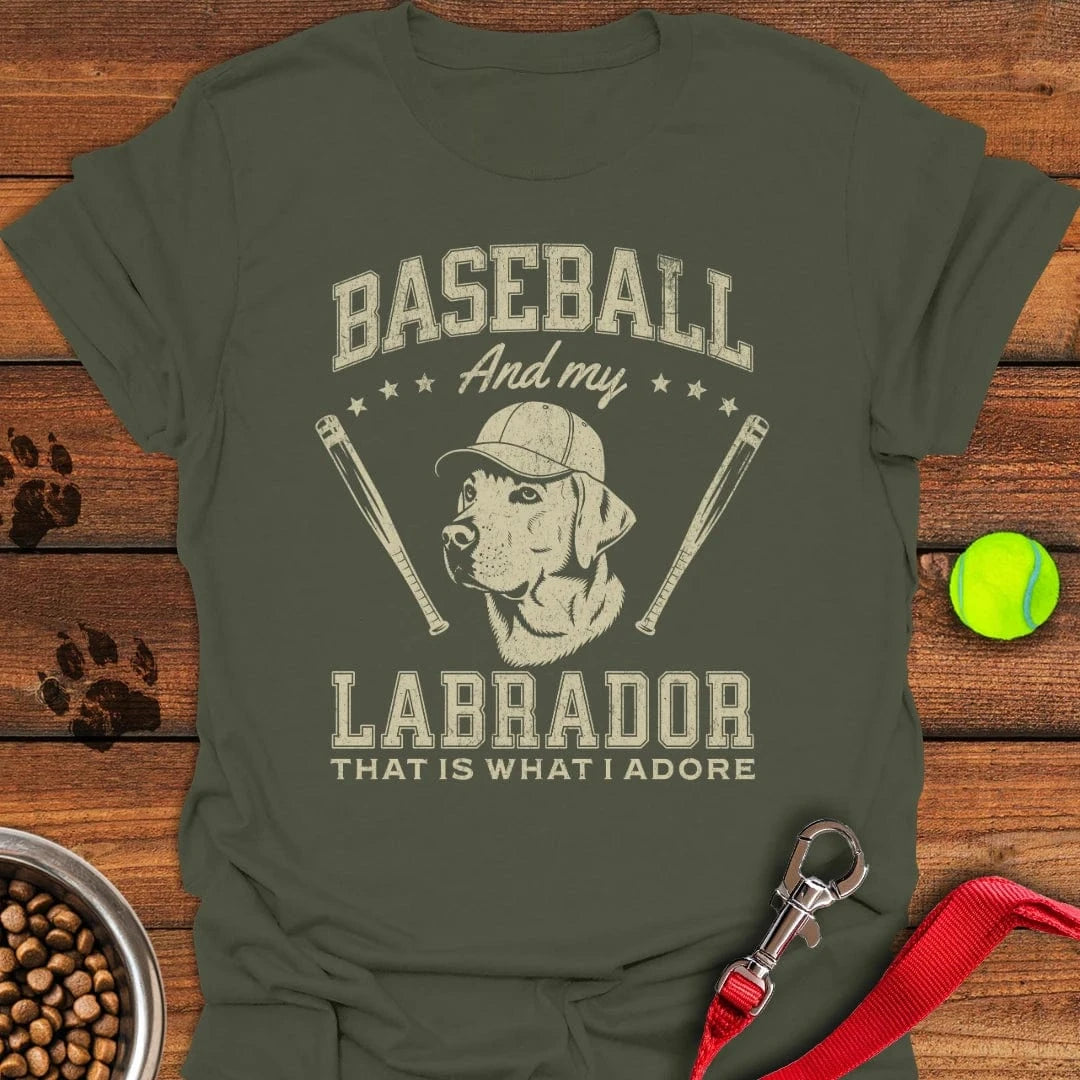 Baseball & my Labrador T-Shirt Loyal Dog Clothing Father Daughter Gifts