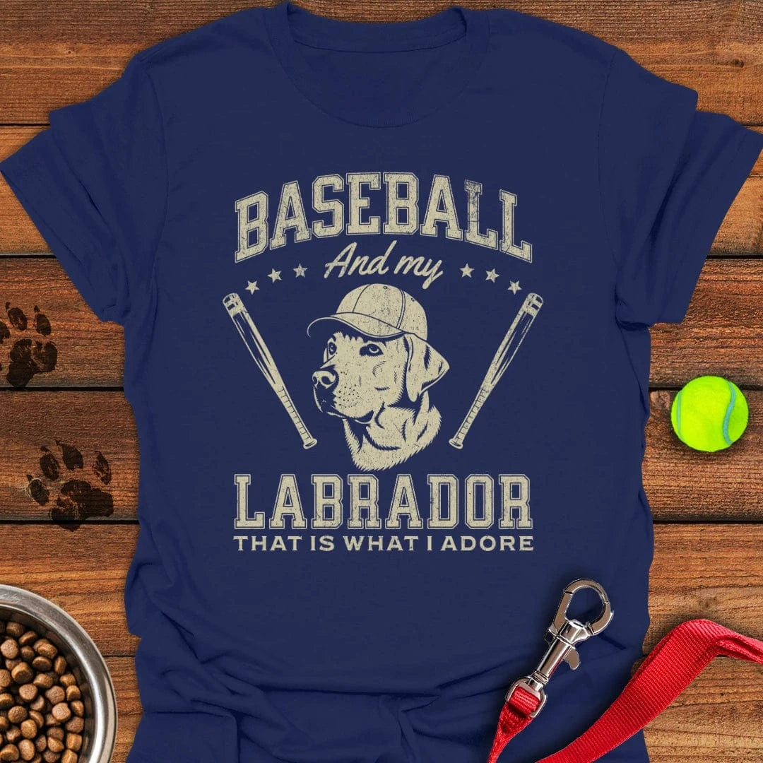 Baseball & my Labrador T-Shirt Loyal Dog Clothing Father Daughter Gifts