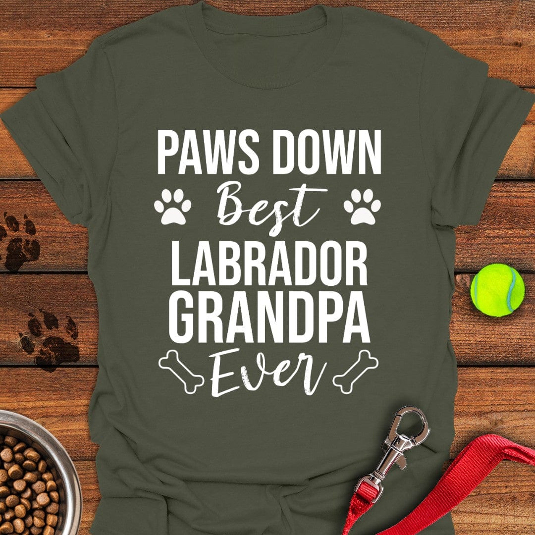 Best Labrador Grandpa Ever T-Shirt Silly Dog Apparel Awesome Gifts For Dog Lovers