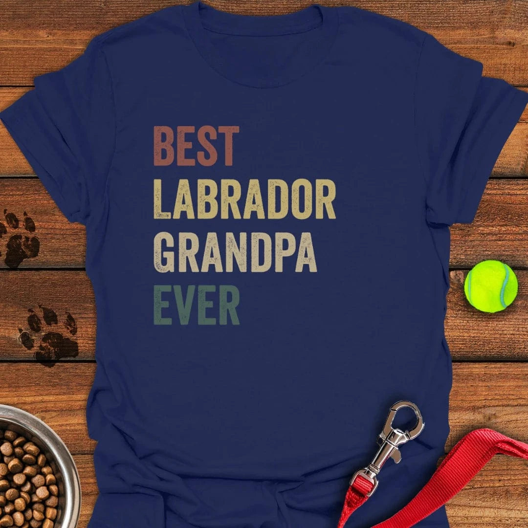 Best Labrador Grandpa T-Shirt Proud Dog Clothing Cute Themed Dog Gift Ideas