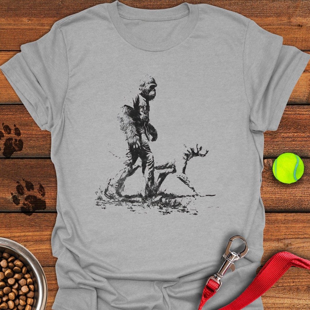 Bigfoot Walking Labrador T-Shirt Lovely Dog Apparel Dog Related Presents
