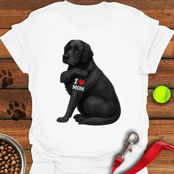 Black Lab I Love Mom T-Shirt Mother's Day Shirt Best Gifts For Black Lab Lovers