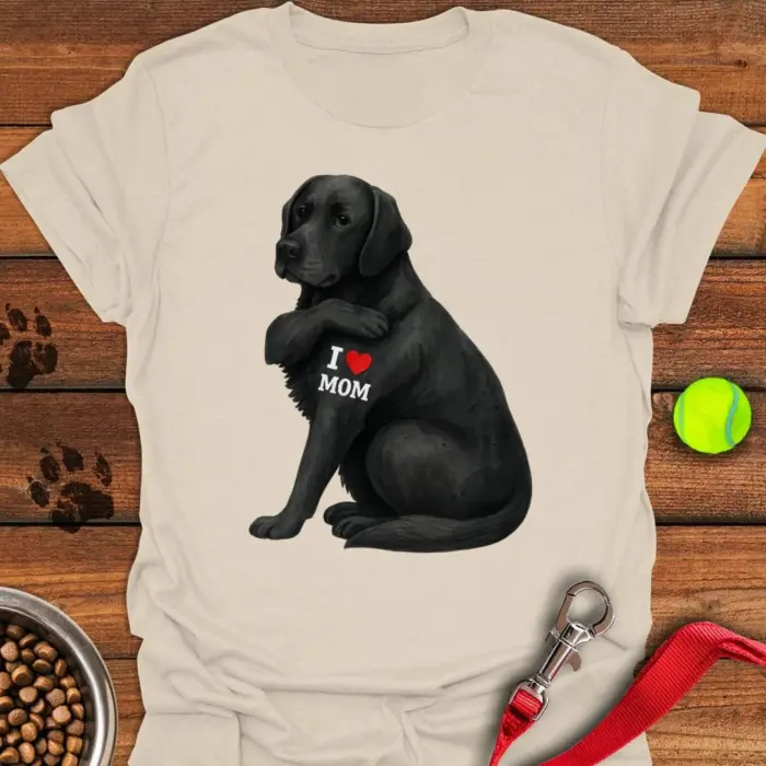 Black Lab I Love Mom T-Shirt Mother's Day Shirt Best Gifts For Black Lab Lovers