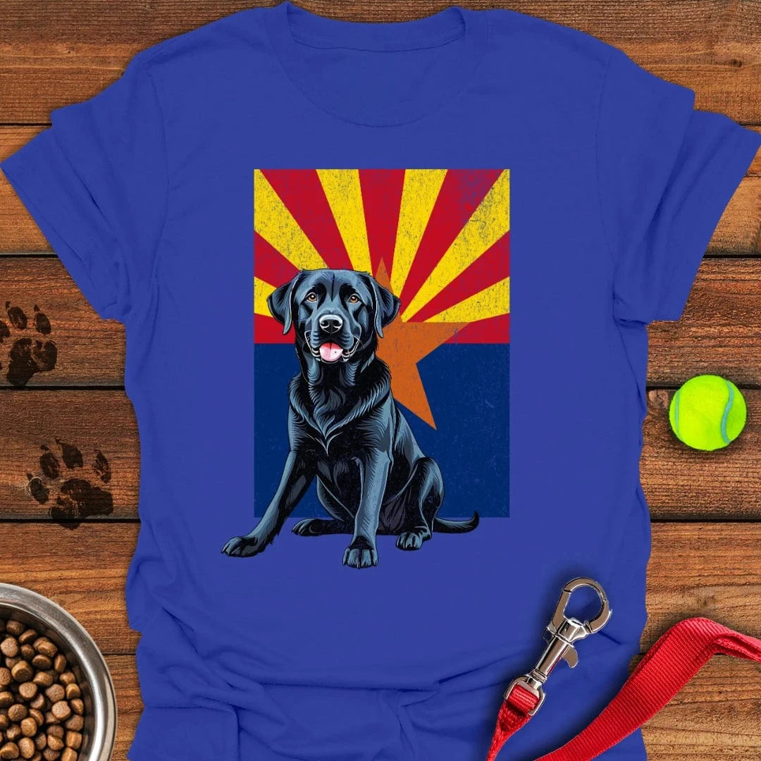 Black Labrador Arizona Flag T-Shirt Happy Dog Clothes Birthday Presents For Dad