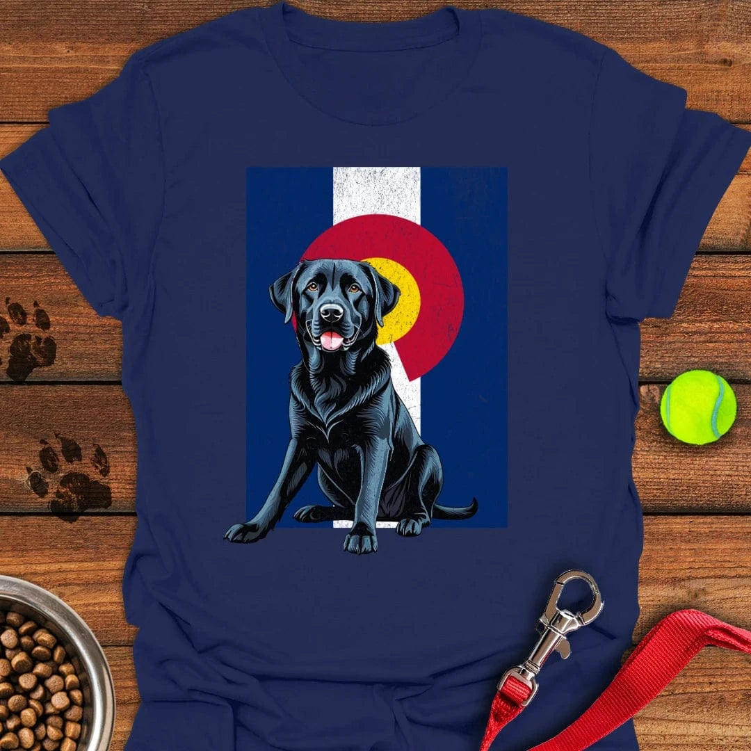 Black Labrador Colorado Flag T-Shirt Loyal Dog Clothes Gift Ideas For Dog Owners