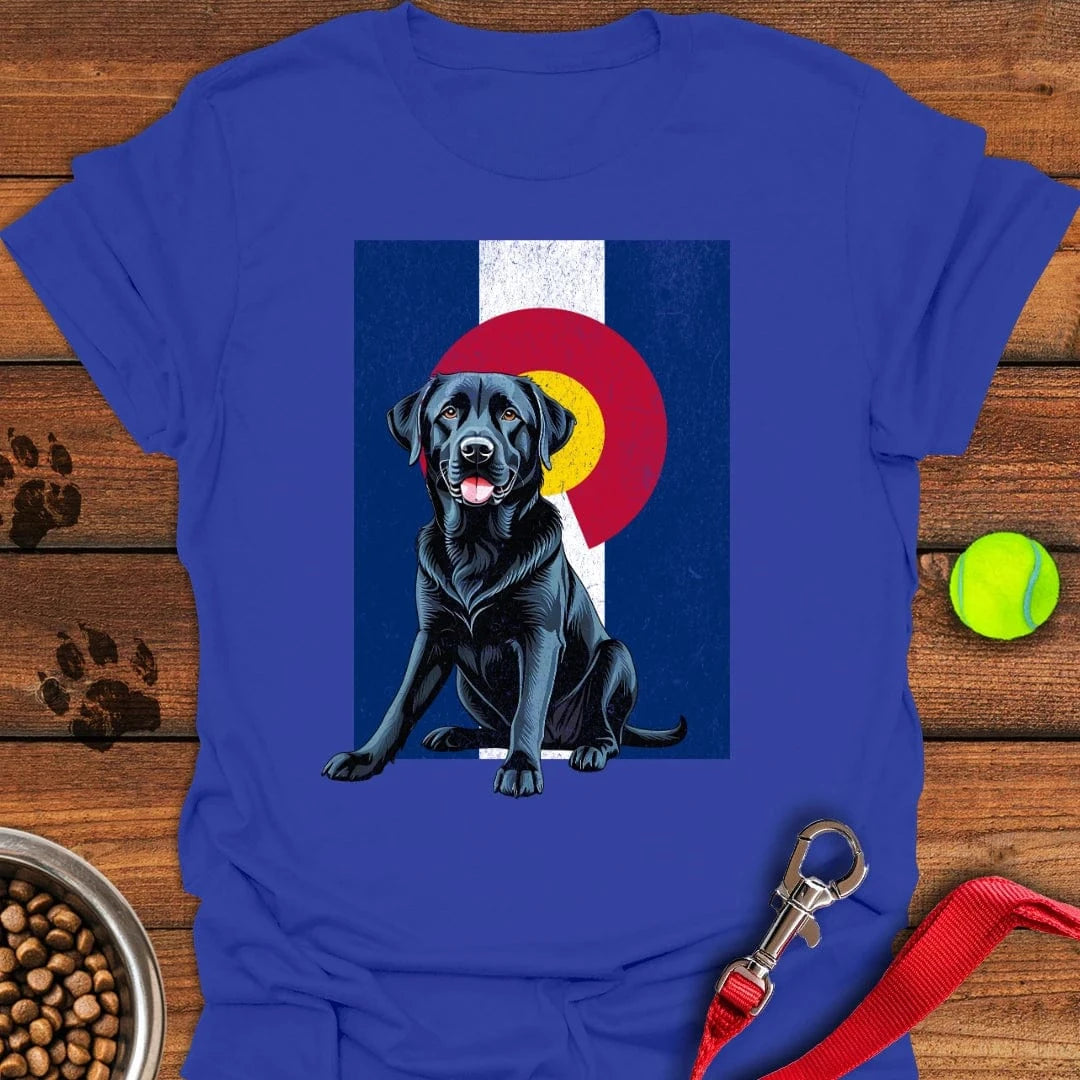 Black Labrador Colorado Flag T-Shirt Loyal Dog Clothes Gift Ideas For Dog Owners